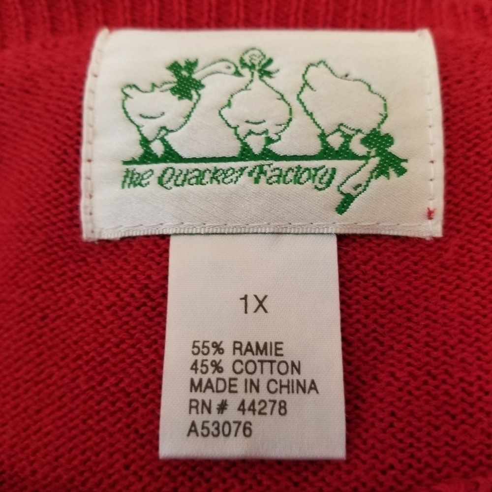 {1X} Vintage Americana Flag Rooster Chicken Cow Farm Heart 4th of July Cardigan - Picture 6 of 7